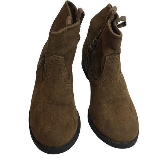 Womens Suede Ankle Boots Brown RC Report Size 6.5 M Winter Booties u - Picture 2 of 7